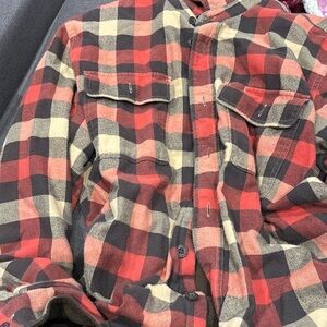 Brown and red flannel L L bean